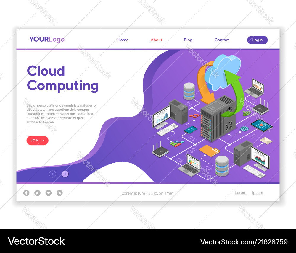 Cloud Computing Network Data vector image