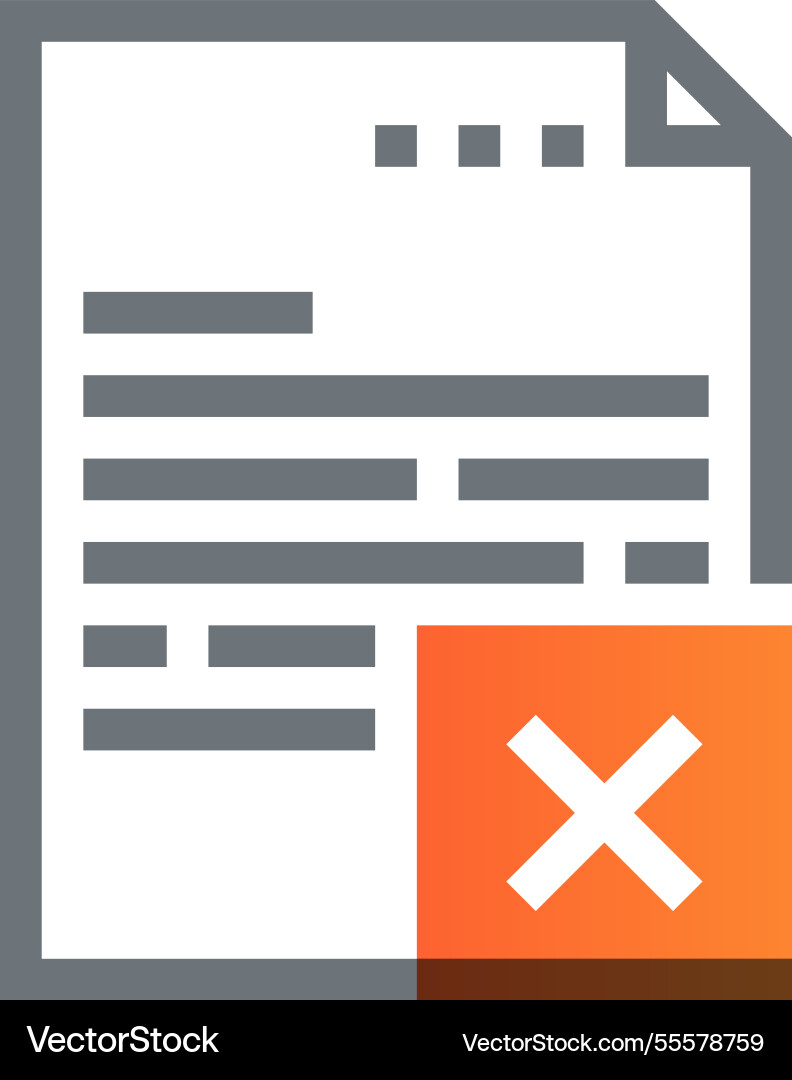 Delete file flat line web icon concept Delete file flat line web icon concept vector image