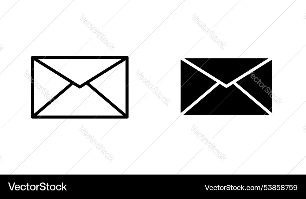 Email button icon set Email button icon set vector image