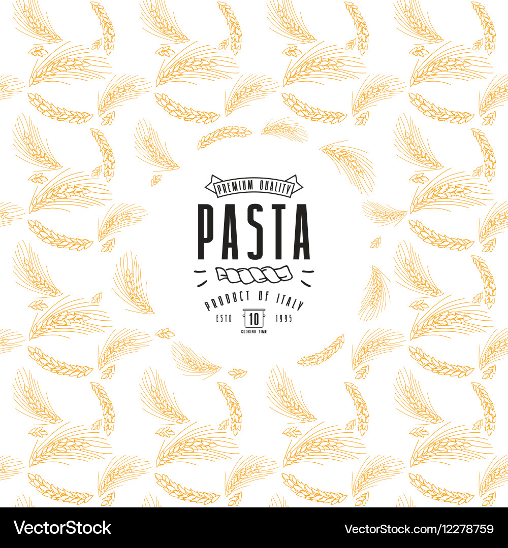 Pasta label and frame with pattern Vector Image