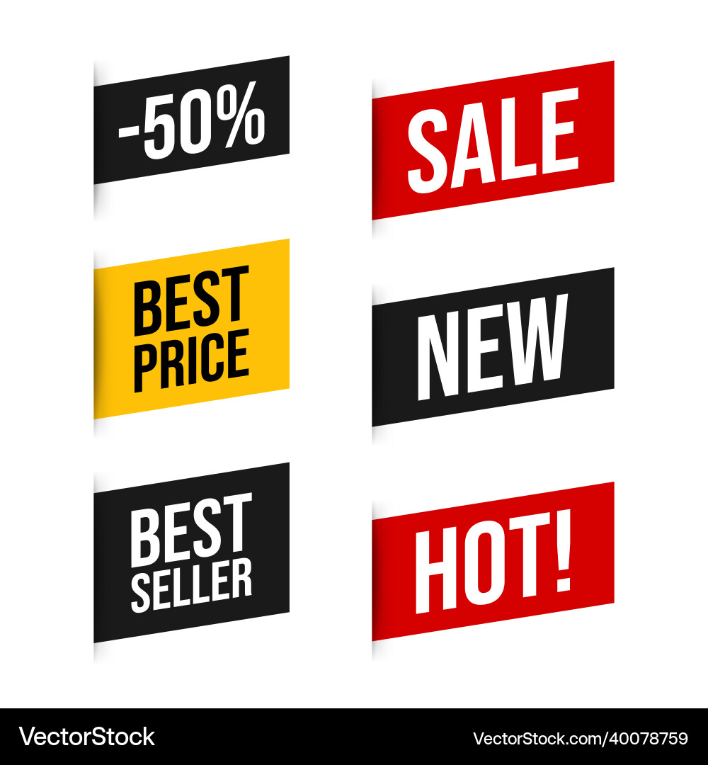 Set Discount-Label mit Werbetext auf Pinsel Set Discount-Label mit Werbetext auf Pinsel vektorbild