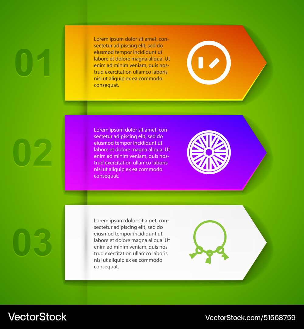 Set line round wooden shield old wheel keys Vector Image