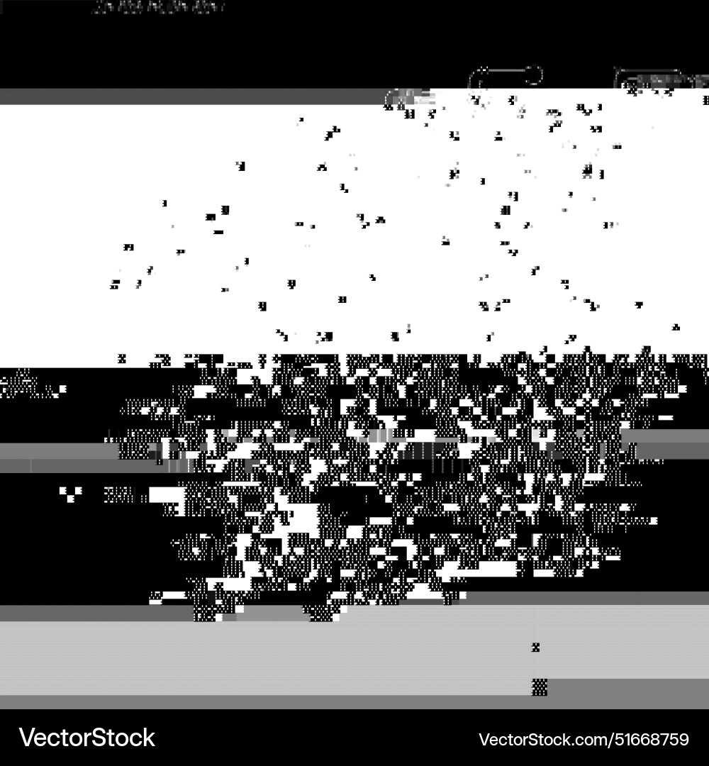 Trendy glitch pattern on dark background abstract Trendy glitch pattern on dark background abstract vector image