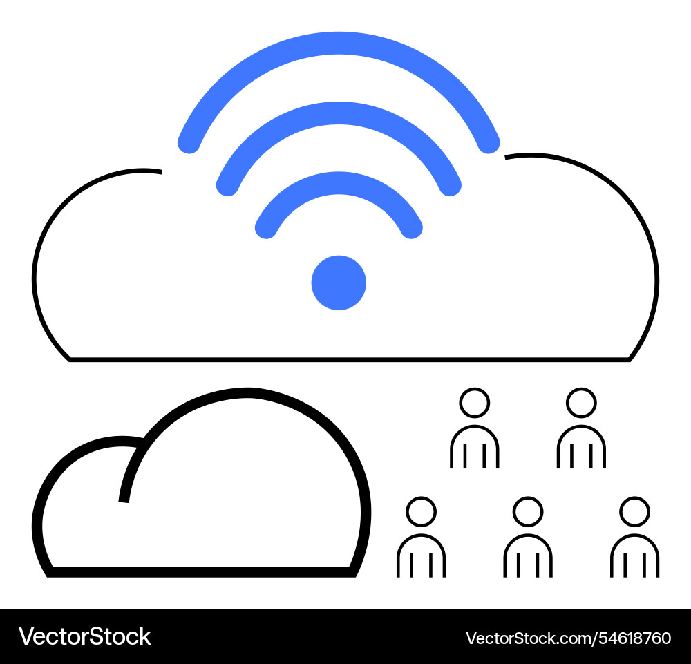 Cloud connectivity and networking wireless control Vector Image