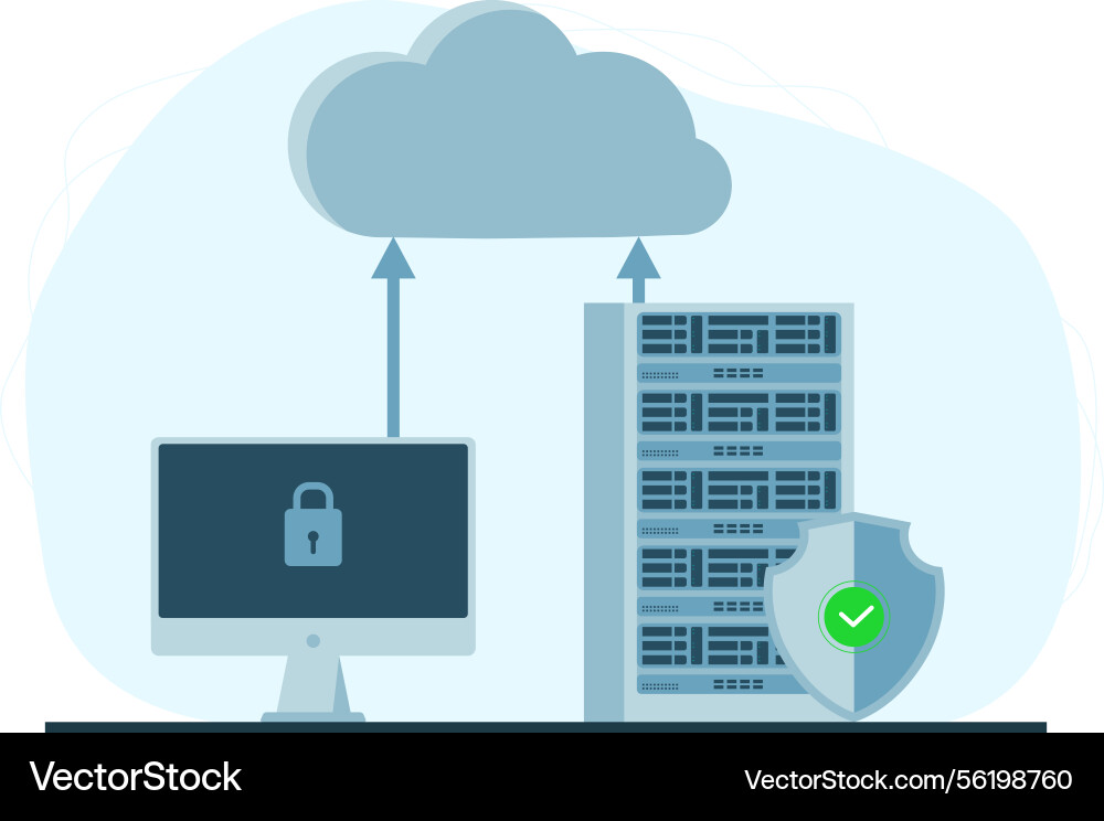 Database and personal computer data security Database and personal computer data security vector image