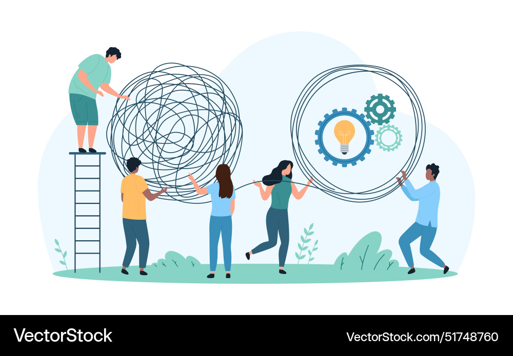 Process solving of complicated problem simplicity Process solving of complicated problem simplicity Vector Image