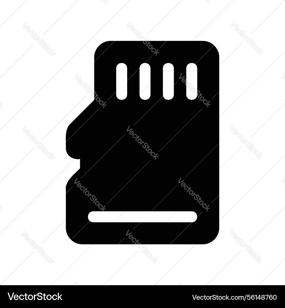 Solid style secure digital sd memory card Vector Image