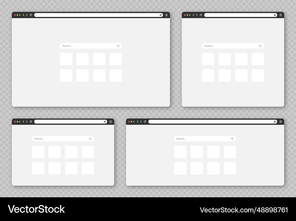 Blank web browser window with tab toolbar vector image