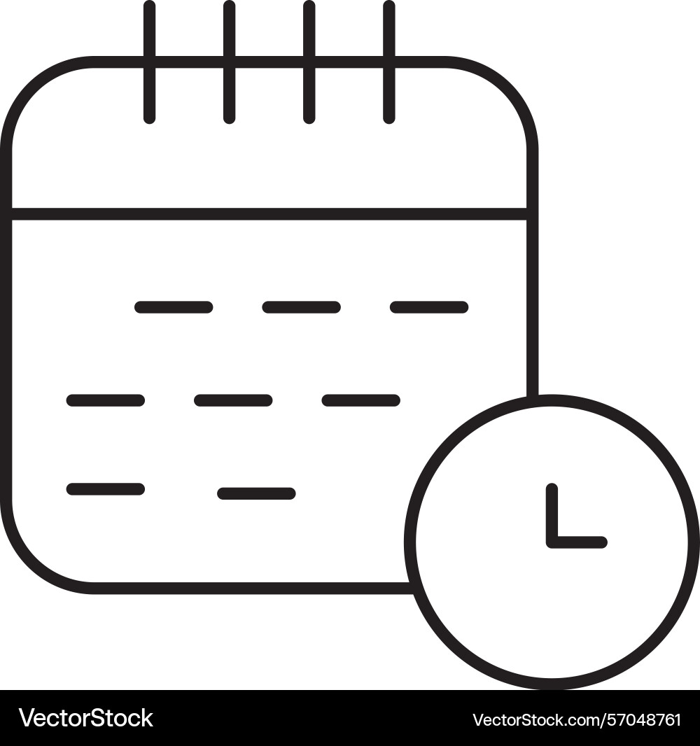 Calendar scheduling line icon design Vector Image
