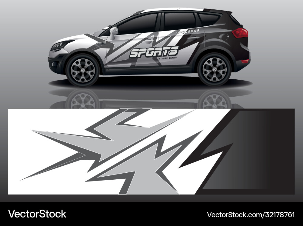 Car decal wrap design vector image