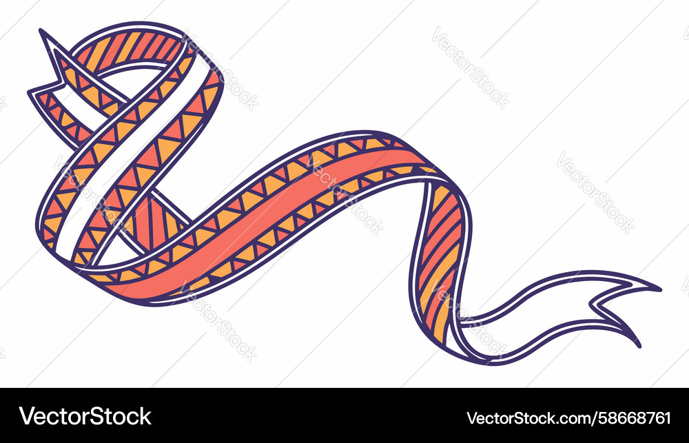 Patterned zigzag ribbon abstract design element Vector Image