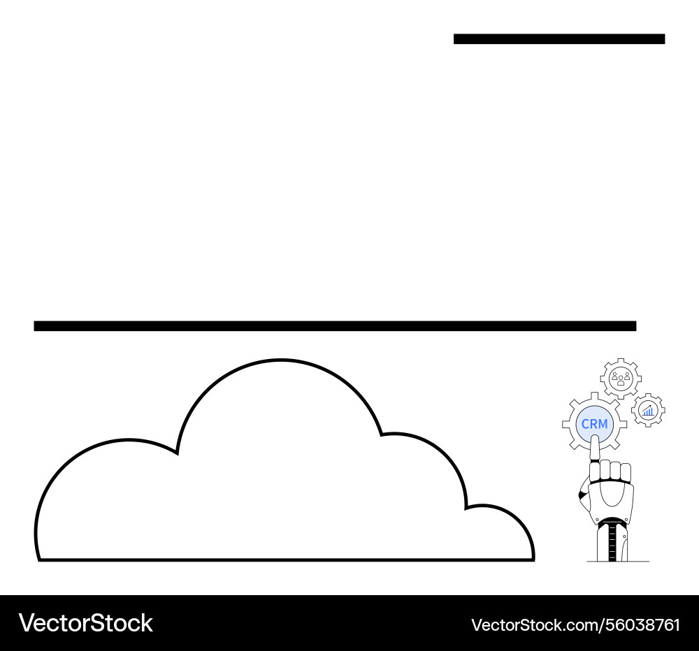 Robotic hand interacting with cloud-based crm Robotic hand interacting with cloud-based crm vector image