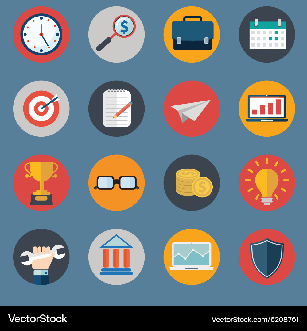 Set of various financial service items web vector image