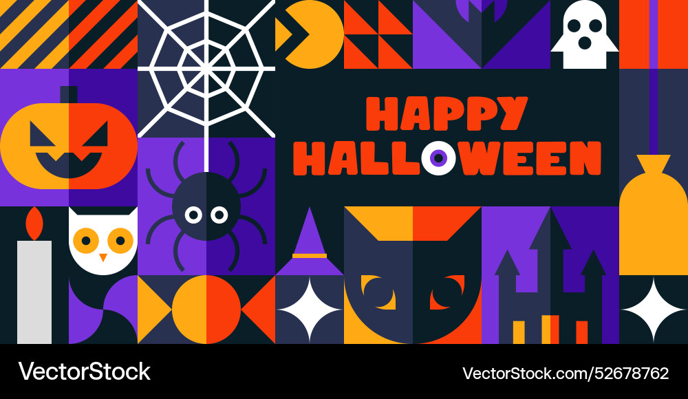 Bauhaus halloween pattern Bauhaus halloween pattern vector image