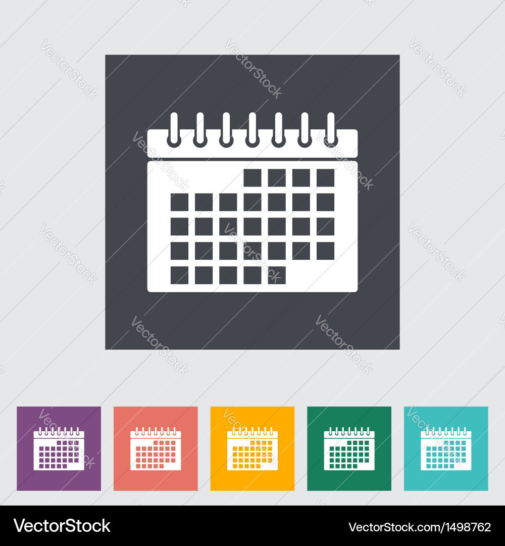 Calendar Icon - Flat Style Vector Image