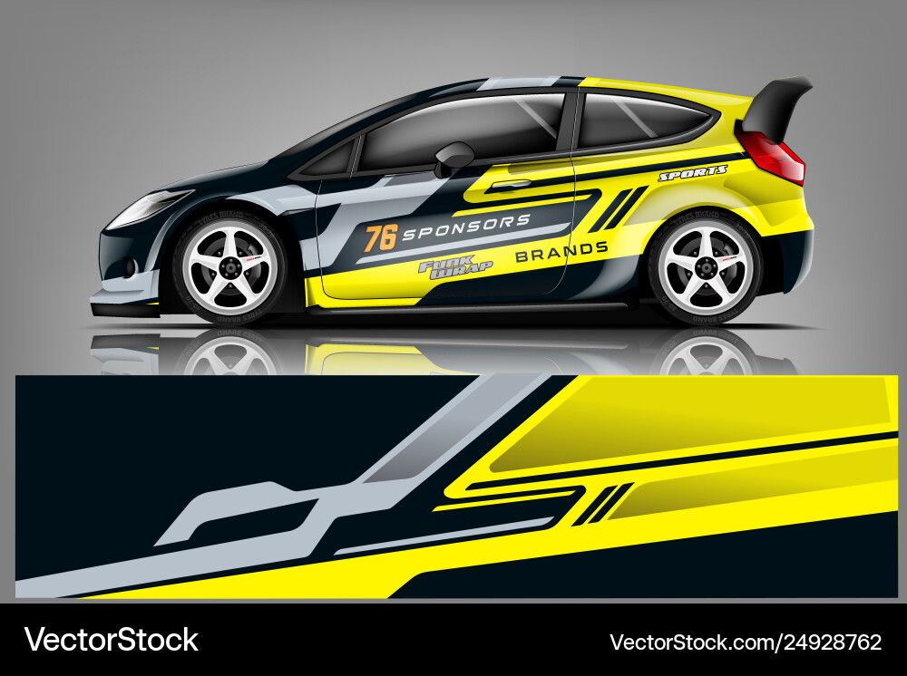Car Racing Stripe Decal Wrap Vector Image