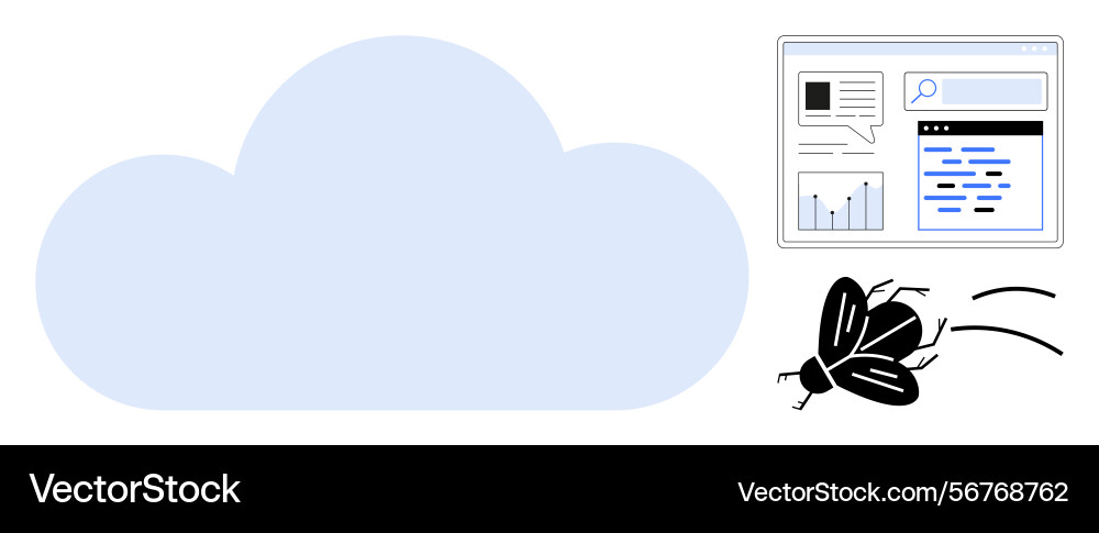 Cloud Computing mit Fehlerfehler und Datenanalyse vektorbild