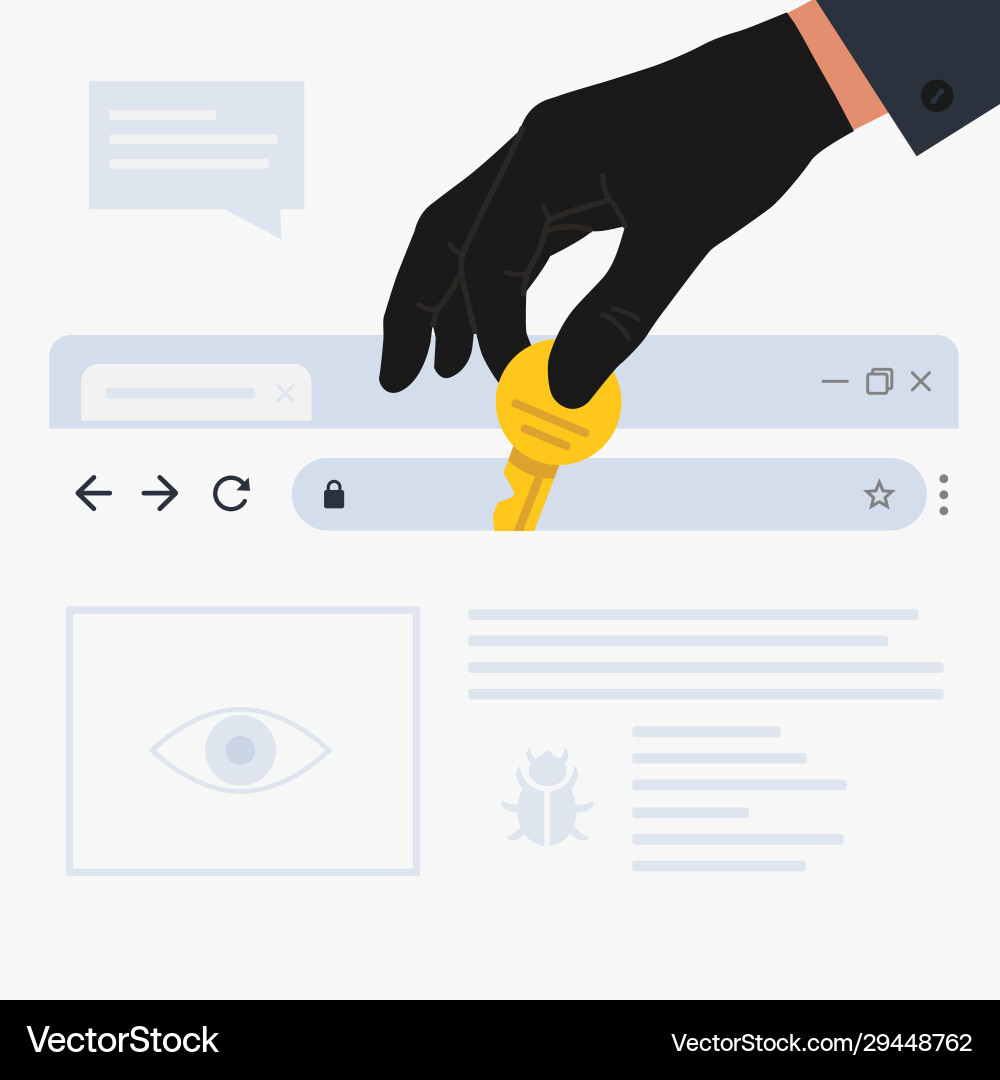 Cyberattack & Data Theft Vector Image