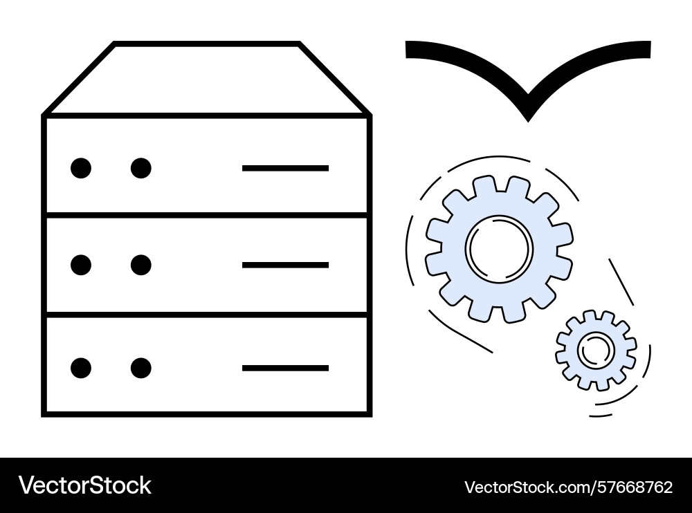 Data server connecting with gear mechanisms Data server connecting with gear mechanisms vector image