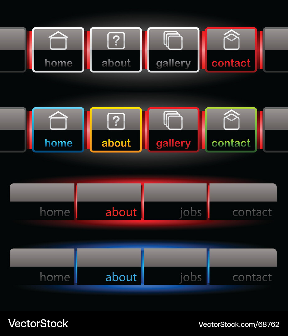 Modern Website Buttons Vector Image