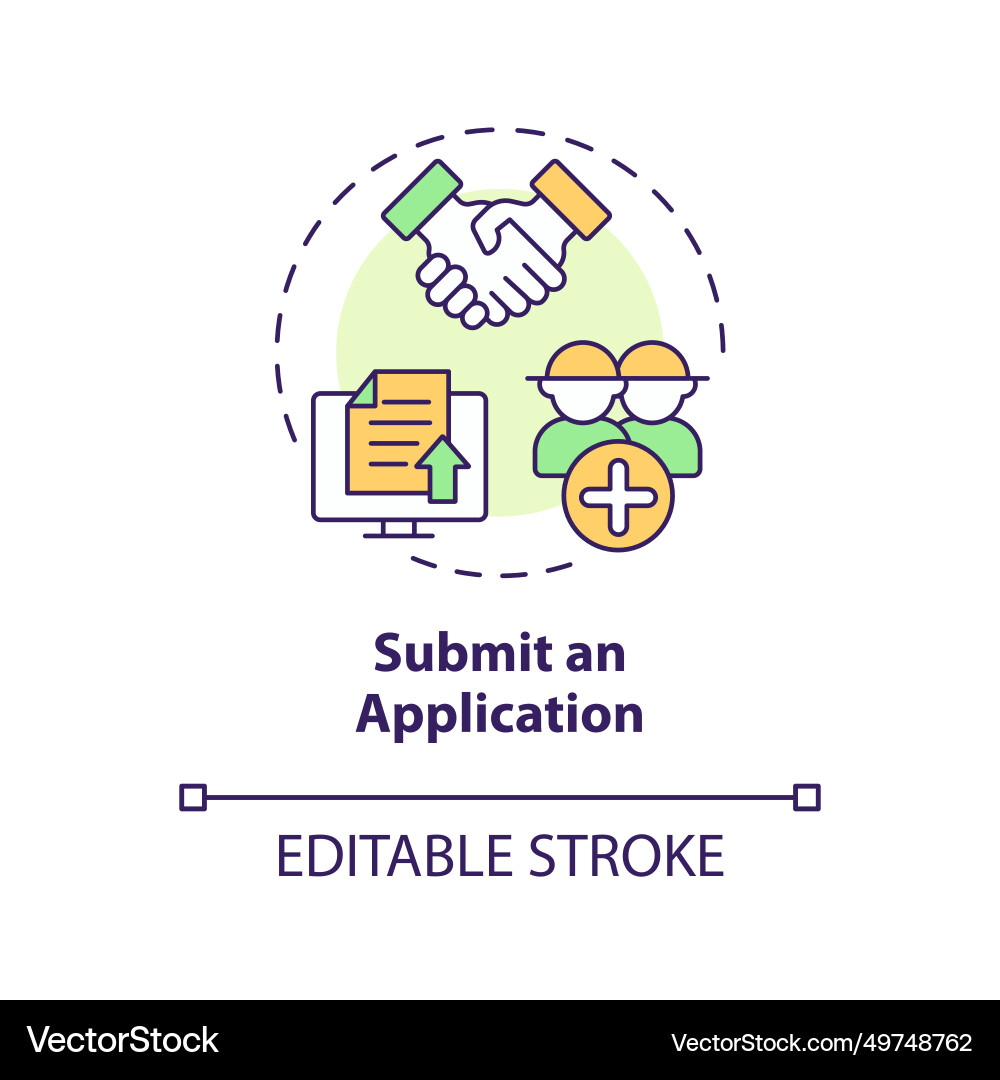 Submit Application Icon - Thin Line Vector Image