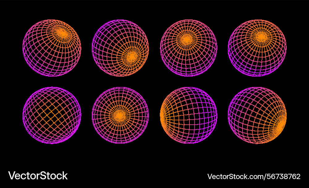 Wireframe sphere 3d low poly planet bitmap vector image