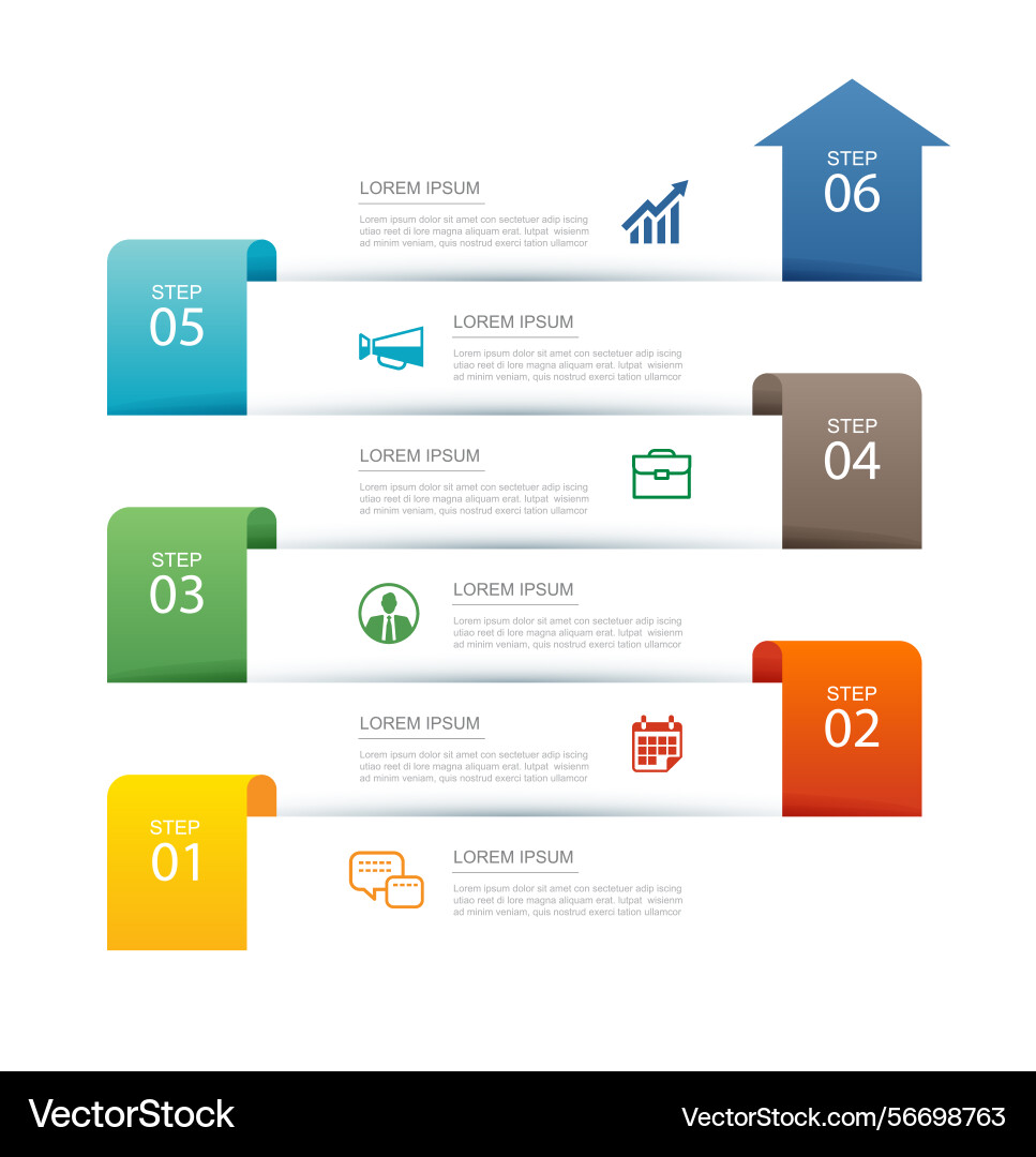 6 data infographics tab index layout template 6 data infographics tab index layout template vector image