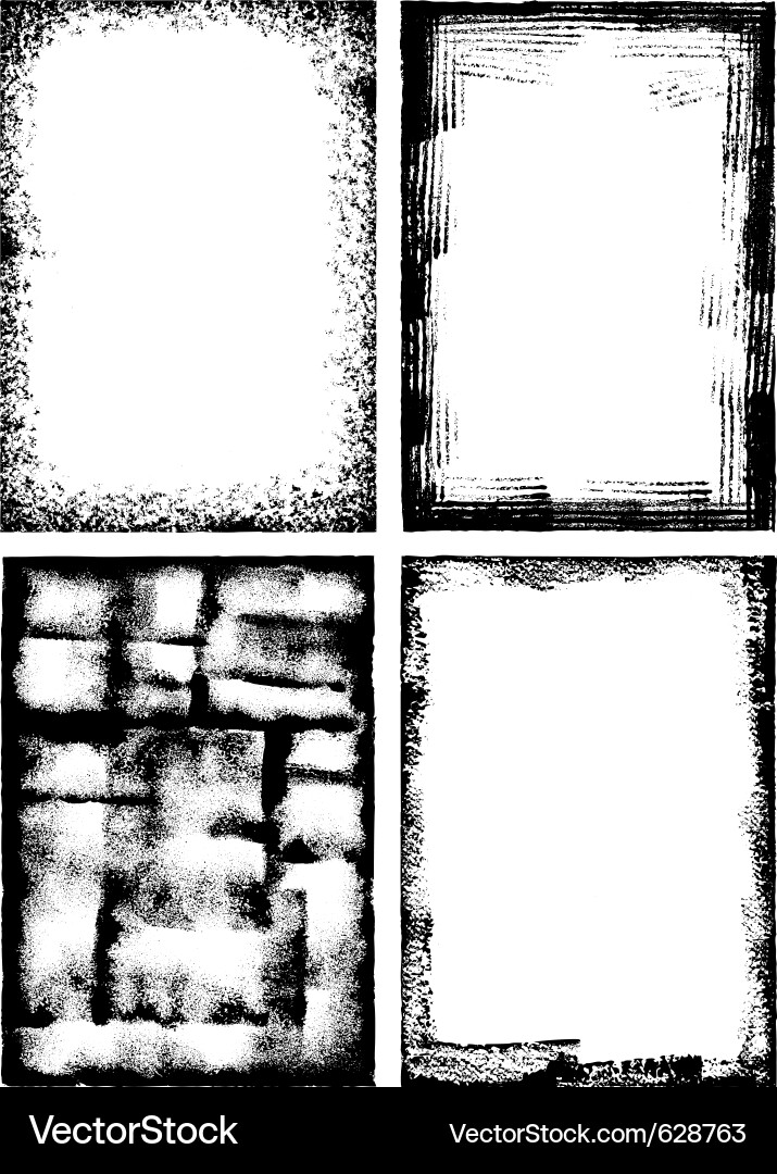 A collection of high detail grunge frames and elem Vector Image
