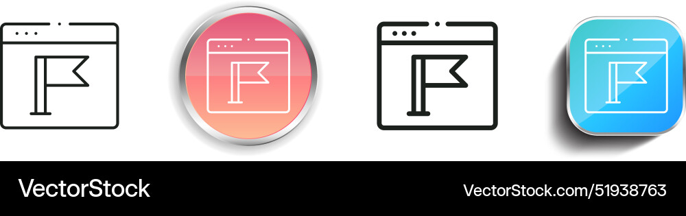 Browser icon thin linear regular and button style Vector Image