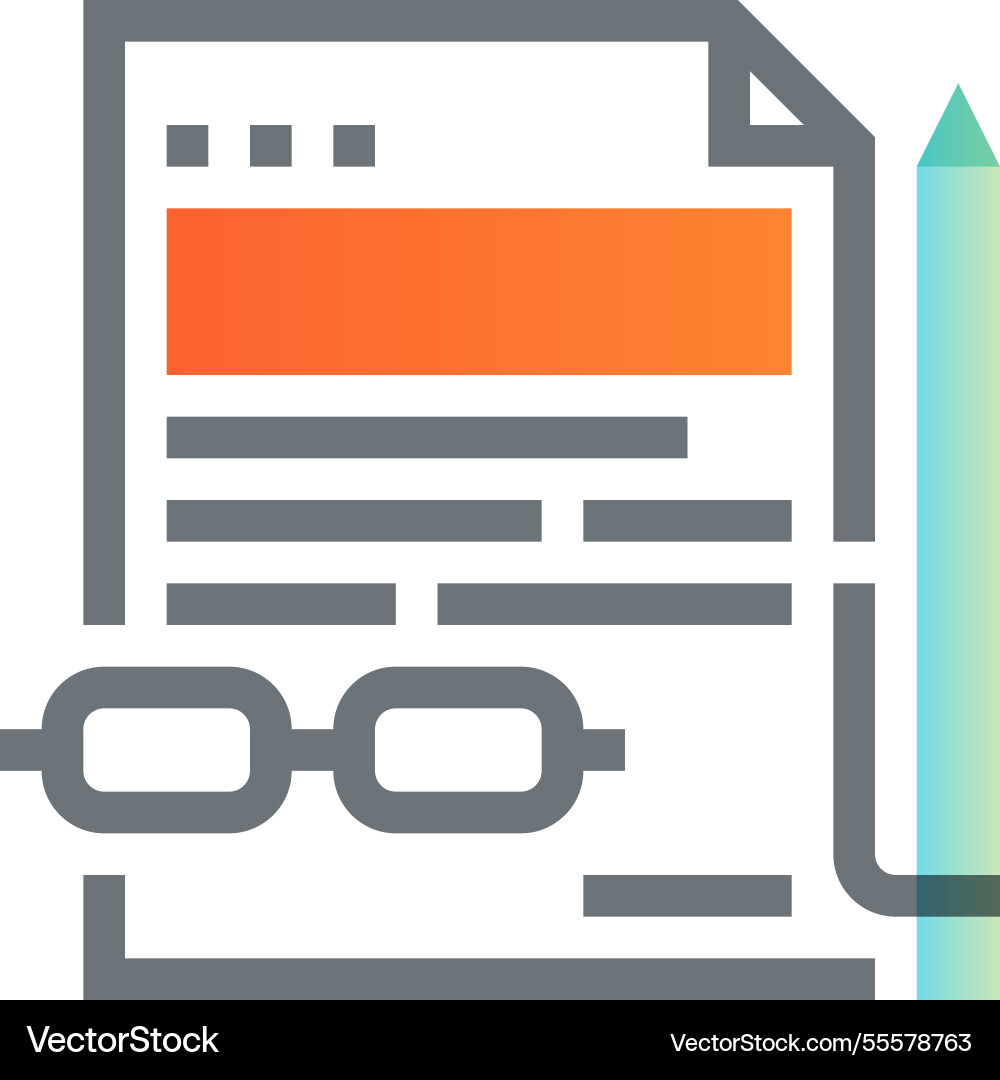 Contract flat line web icon concept Contract flat line web icon concept vector image