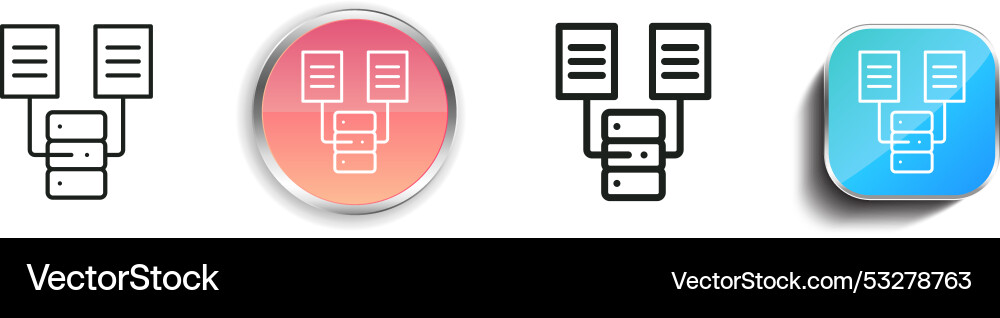 Database icon thin linear regular and button Database icon thin linear regular and button Vector Image