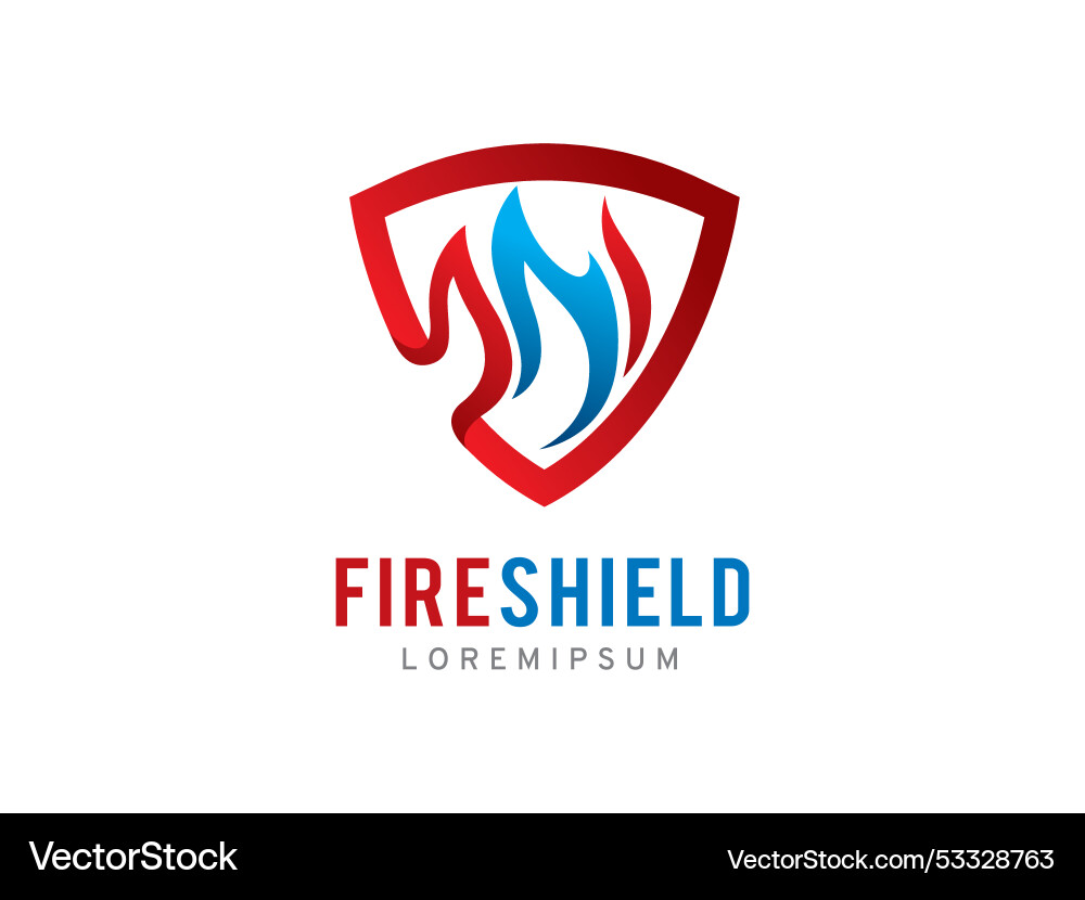 Fire and shield logo symbol or icon template Vector Image