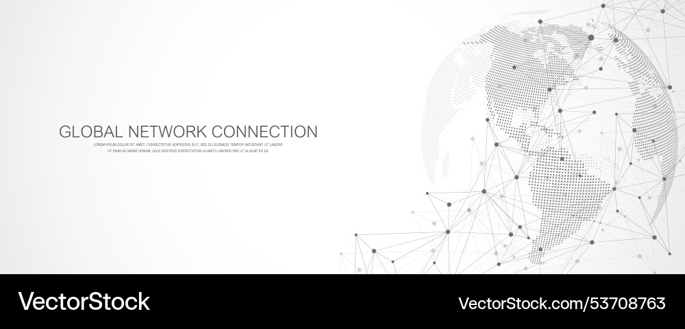 Global network connection banner design template Global network connection banner design template vector image
