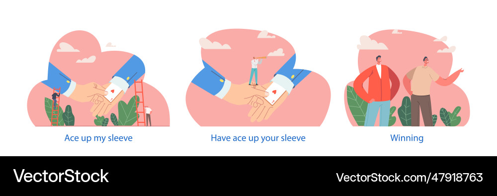 Isolated elements with characters perform ace up Vector Image