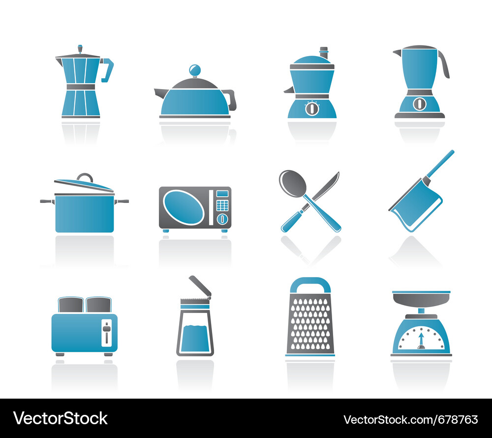 Kitchen Equipment Icons Set Vector Image