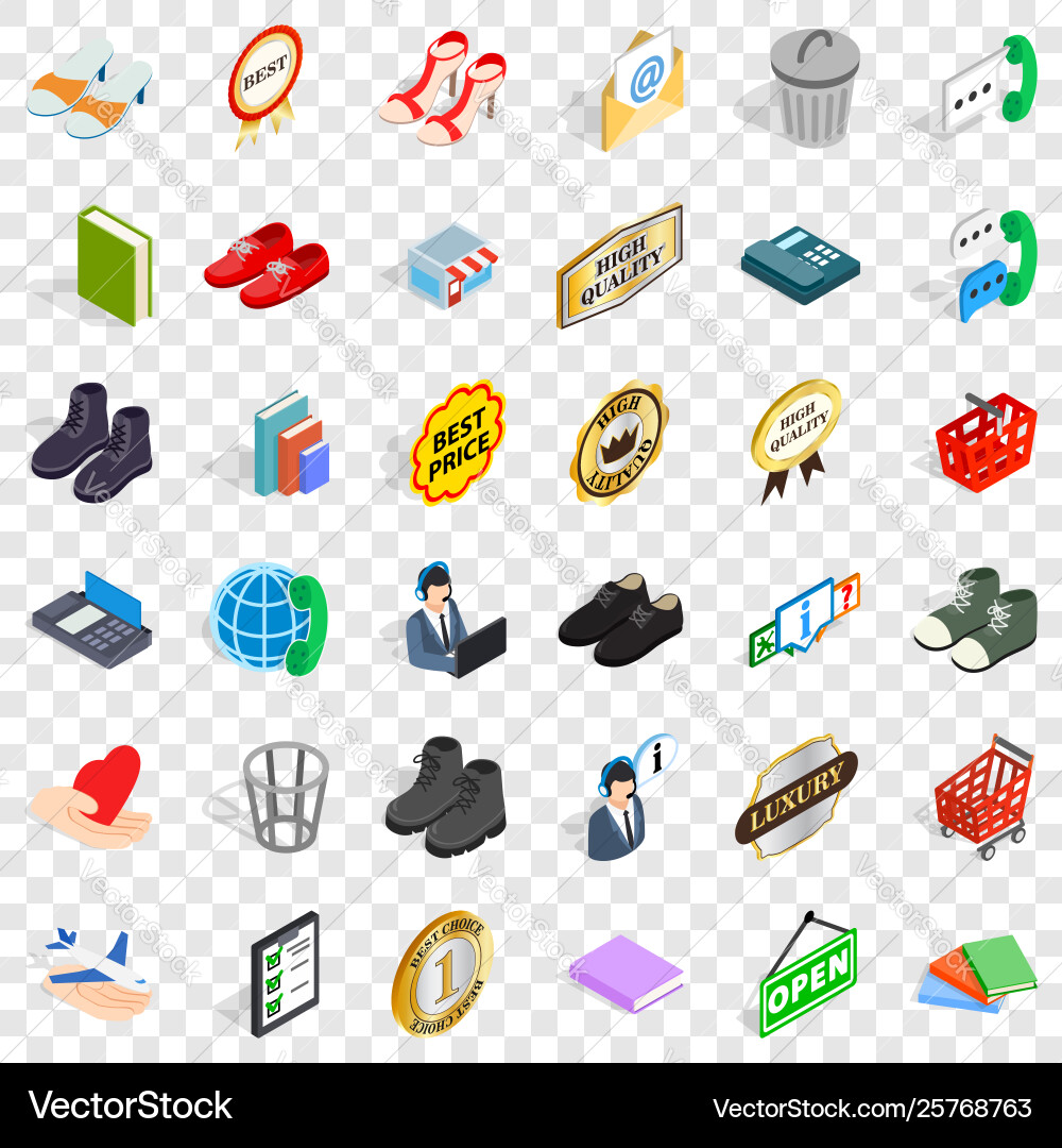 Operator icons set isometric style Vector Image