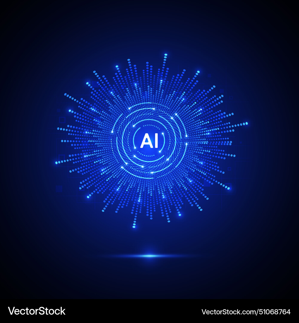 Artificial intelligence circuit line style Vector Image