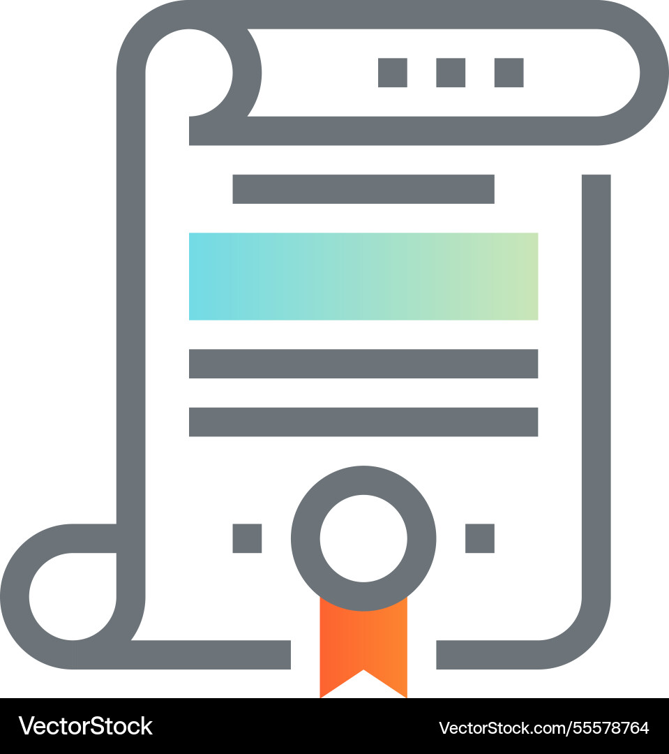 Certificate flat line web icon concept Certificate flat line web icon concept vector image