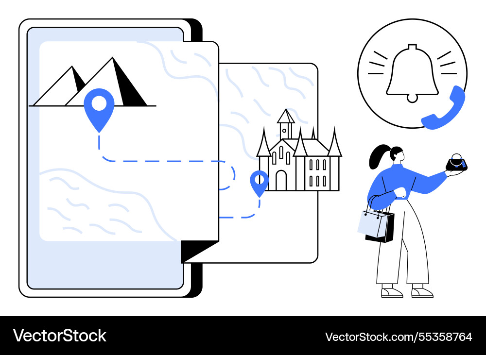 Digital map navigation with location pins Digital map navigation with location pins vector image