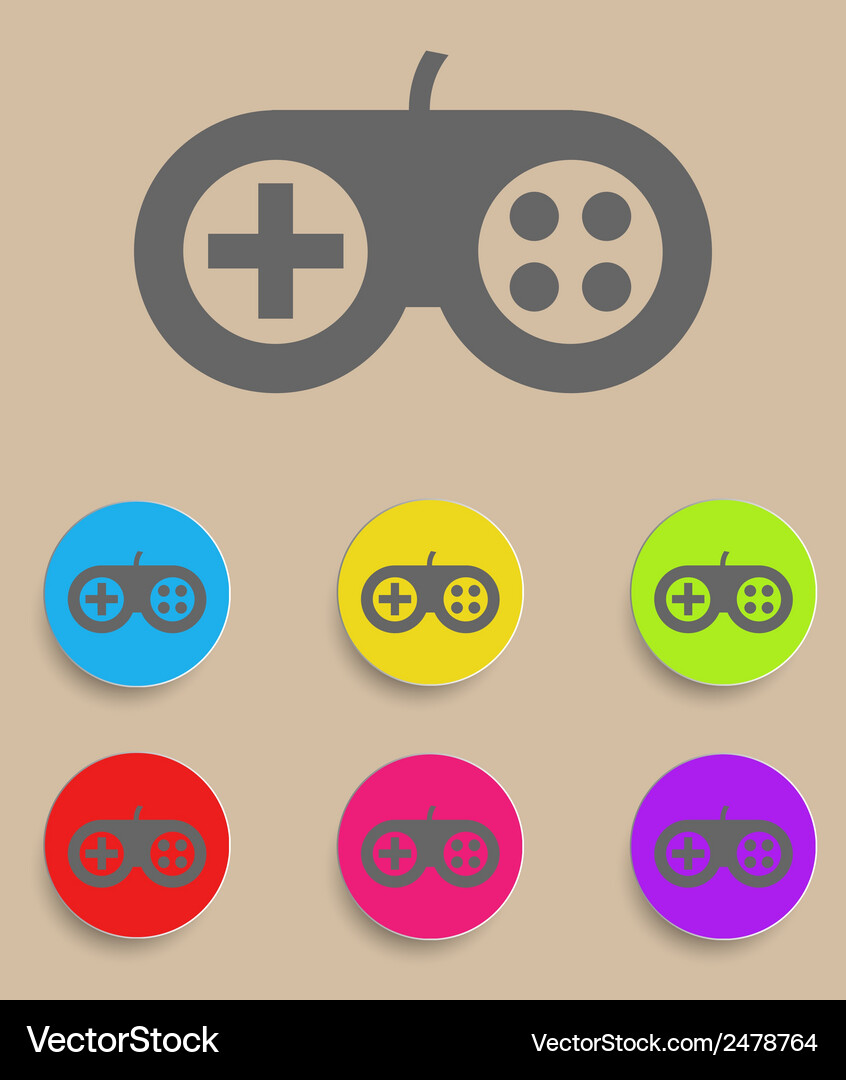 Game controller icon with color variations Vector Image