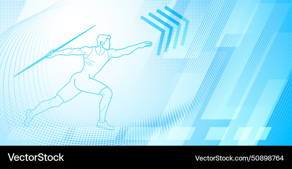 Javelin thrower themed background Royalty Free Vector Image