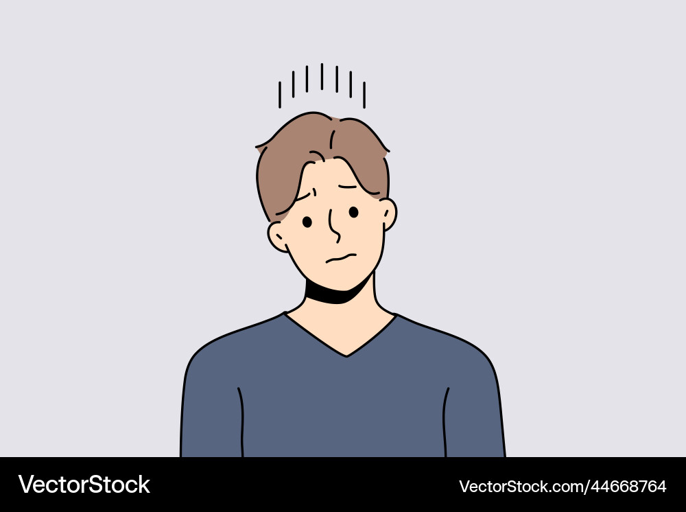 Man Struggling with Negative Thoughts Vector Image