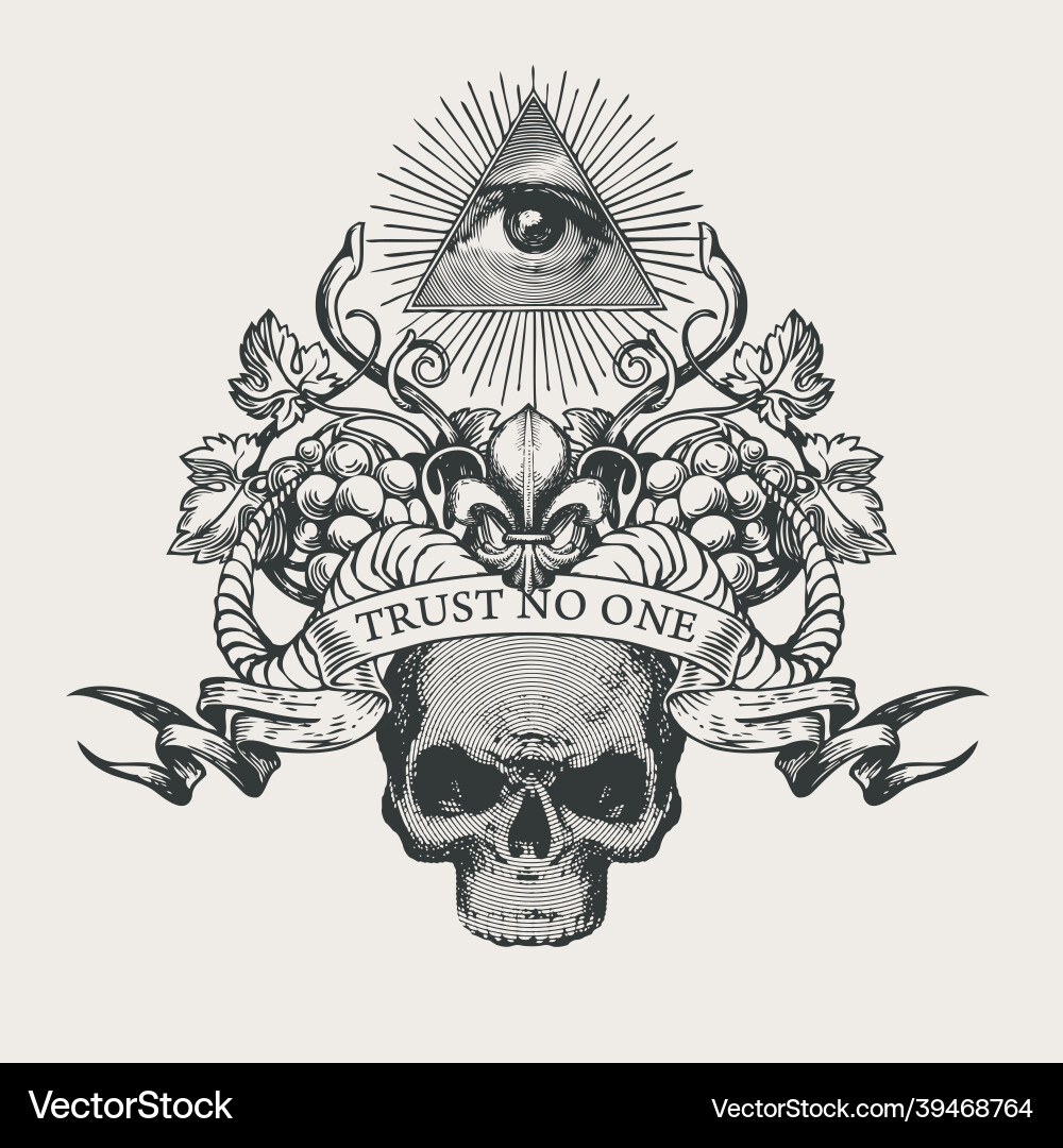 Masonic All-Seeing Eye Emblem Vector Image