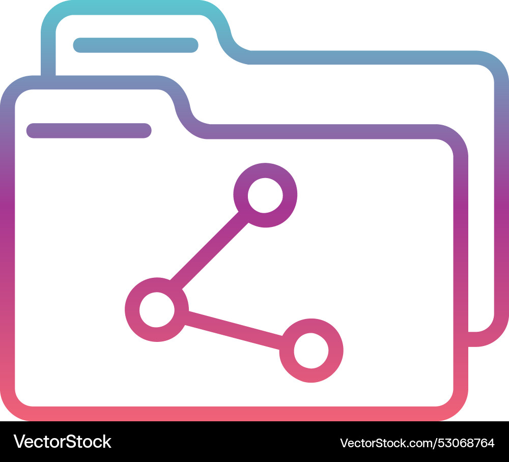 Share folder line gradient design Vector Image