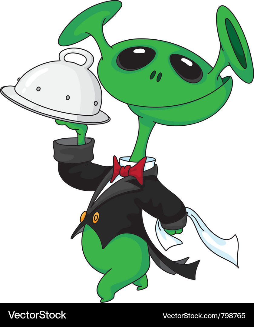 Alien Server with Tray Vector Image