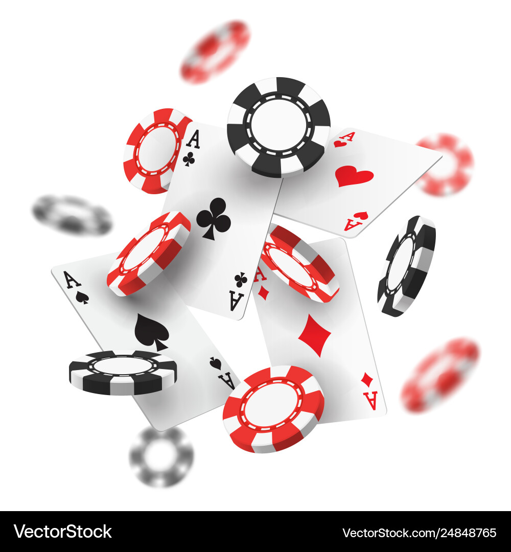 Banner für Casino mit realistischen roten schwarzen Chips Banner für Casino mit realistischen roten schwarzen Chips vektorbild