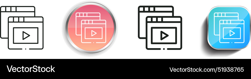 Browser-Symbol dünn linear regelmäßig und Schaltfläche Stil Browser-Symbol dünn linear regelmäßig und Schaltfläche Stil Vektorbild