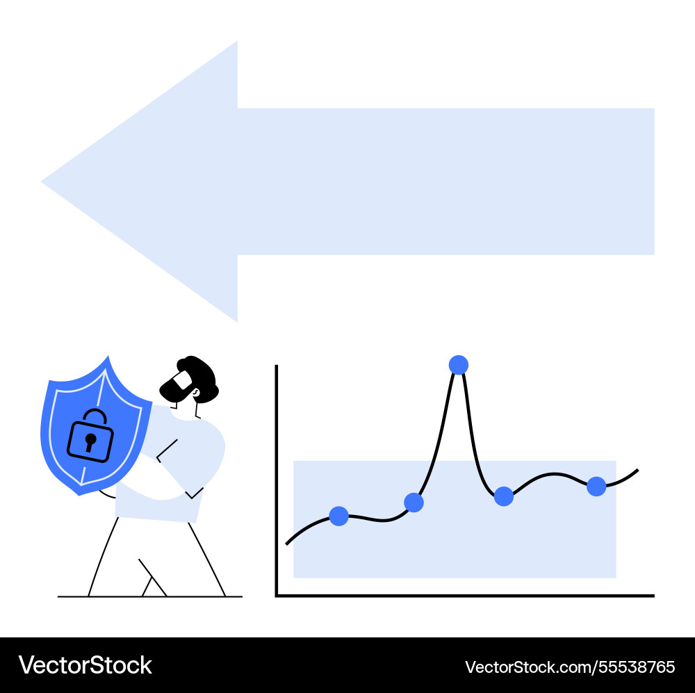 Cybersecurity and data analysis protecting Vector Image