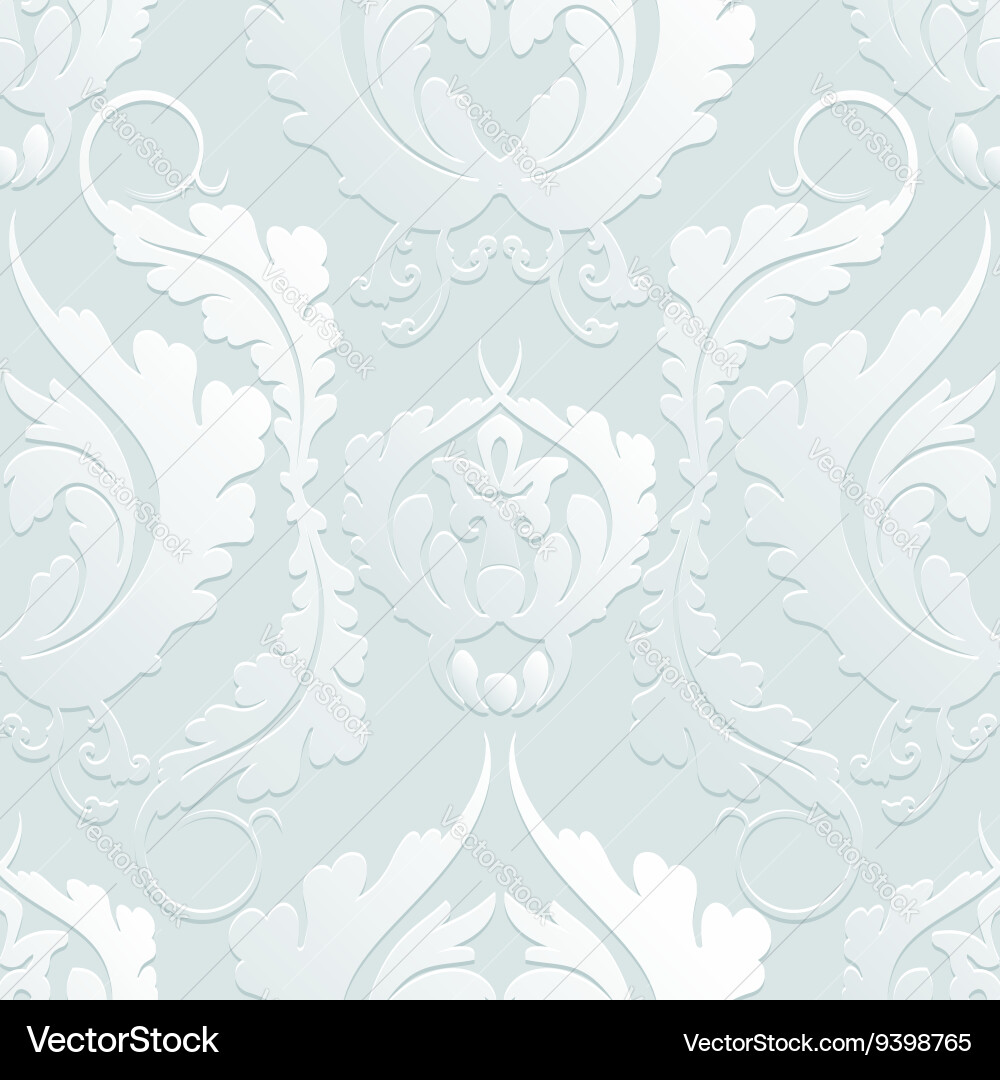 Floral Damask Seamless Pattern Vector Image