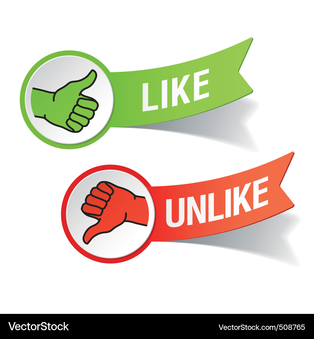 Like & Unlike Gestures Vector Image
